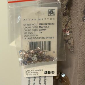 Aidan Mattox Marble Sequin A-Line Dress